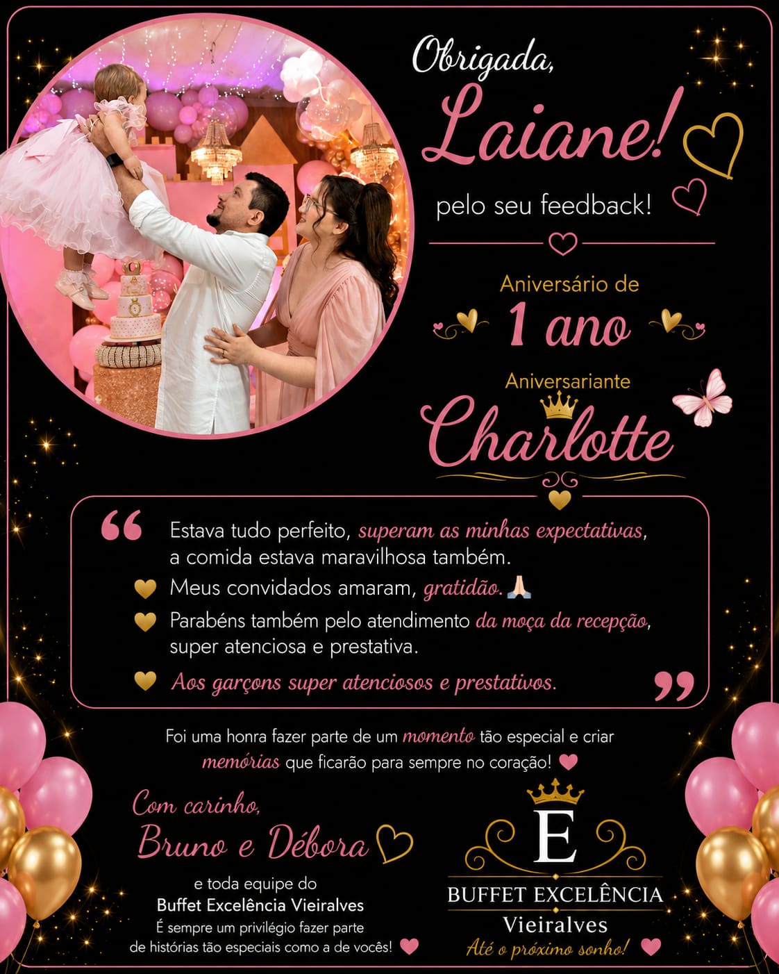 Depoimento de Laiane — Aniversário de 1 ano · Charlotte